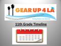 11th Grade Timeline. August __ Check to see that you’re scheduled for the correct courses. __ Review your four year plan of the High School courses you.