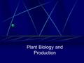 Plant Biology and Production. Unit 3 Seed Germination, Growth, and Development.