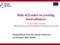 Role of Leader in creating local alliances by Jean–Michel Courades DG Agriculture and rural development, European Commission National Rural Network Annual.