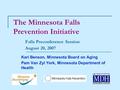 The Minnesota Falls Prevention Initiative Falls Preconference Session August 20, 2007 Kari Benson, Minnesota Board on Aging Pam Van Zyl York, Minnesota.