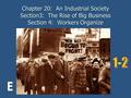 Chapter 20: An Industrial Society Section3: The Rise of Big Business Section 4: Workers Organize.