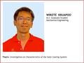 WIROTE KRUAPOO M.S. Graduate Student Mechanical Engineering Thesis: Investigation on Characteristics of the Solar Cooling System.