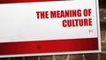 THE MEANING OF CULTURE 2-1. FOCUS QUESTION HOW DO YOU THINK SOCIETY AND CULTURE DIFFER?