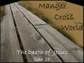 The Death of Jesus Luke 23 from the Cross Manger World to the for the.