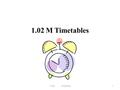 1.02 M Timetables 1. Why is a timetable important? The timing of tasks is important to ensure the completion of recipes in food lab or at home. A timetable.