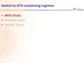 Switch to ATV-containing regimen  ARIES Study  INDUMA Study  ASSURE Study.
