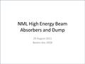 NML High Energy Beam Absorbers and Dump 29-August-2011 Beams-doc-3928.