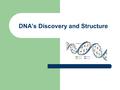 DNA’s Discovery and Structure. Scientists that determined DNA’s Structure and Importance 1866 Gregor Mendel – demonstrated that parents pass traits to.