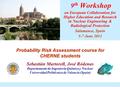9 th Workshop on European Collaboration for Higher Education and Research in Nuclear Engineering & Radiological Protection Salamanca, Spain 5-7 June 2013.