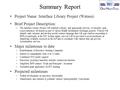 Summary Report Project Name: Interface Library Project (Watson) Brief Project Description: –The Interface Library Project will establish a library, and.
