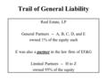 Trail of General Liability Real Estate, LP General Partners -- A, B, C, D, and E owned 1% of the equity each E was also a partner in the law firm of EF&G.
