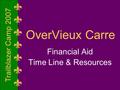 Trailblazer Camp 2007 OverVieux Carre Financial Aid Time Line & Resources.