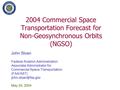 2004 Commercial Space Transportation Forecast for Non-Geosynchronous Orbits (NGSO) John Sloan Federal Aviation Administration Associate Administrator for.