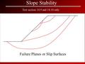 1 Slope Stability Failure Planes or Slip Surfaces Text section 14.9 and 14.10 only.
