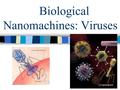 Biological Nanomachines: Viruses. What are Viruses? Extremely efficient and well-designed to enter the body, travel through blood- stream, then attach,