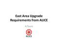 East Area Upgrade Requirements from ALICE A.Tauro.