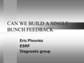 CAN WE BUILD A SINGLE BUNCH FEEDBACK Eric Plouviez ESRF Diagnostic group.