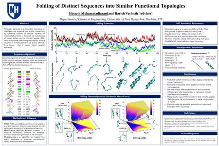 Folding of Distinct Sequences into Similar Functional Topologies Hossein Mohammadiarani and Harish Vashisth (Advisor) Department of Chemical Engineering,