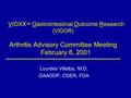 VIOXX ™ Gastrointestinal Outcome Research (VIGOR) Arthritis Advisory Committee Meeting February 8, 2001 Lourdes Villalba, M.D. DAAODP, CDER, FDA.