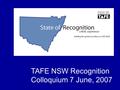 TAFE NSW Recognition Colloquium 7 June, 2007. The 10 top tips for processing Recognition Harnessing the power of process.