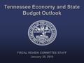 Tennessee Economy and State Budget Outlook FISCAL REVIEW COMMITTEE STAFF January 20, 2010.