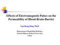 Effects of Electromagnetic Pulses on the Permeability of Blood-Brain-Barrier Gui-Rong Ding, Ph.D Department of Radiaition Medicine, Fourth Military Medical.