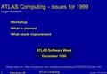 19 November 98 1 Jürgen Knobloch ATLAS Computing ATLAS Computing - issues for 1999 Jürgen Knobloch Slides also on: