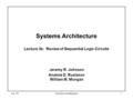 Lec 3bSystems Architecture1 Systems Architecture Lecture 3b: Review of Sequential Logic Circuits Jeremy R. Johnson Anatole D. Ruslanov William M. Mongan.