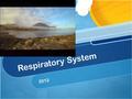 Respiratory System 2012. Breathing Is the movement of air into and out of the lungs Allows your respiratory system to take in oxygen and eliminate carbon.