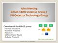 Joint Meeting ATLAS-CERN Detector Group / PH-Detector Technology Group Overview of the PH-DT group: Group Structure Current Projects Services White Paper.