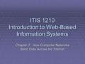 ITIS 1210 Introduction to Web-Based Information Systems Chapter 2. How Computer Networks Send Data Across the Internet.