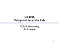 1 CS 4396 Computer Networks Lab TCP/IP Networking An Example.