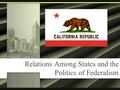 Relations Among States and the Politics of Federalism.