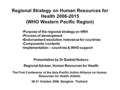 Regional Strategy on Human Resources for Health 2006-2015 (WHO Western Pacific Region) Presentation by Dr Ezekiel Nukuro Regional Adviser, Human Resources.