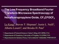 The Low Frequency Broadband Fourier Transform Microwave Spectroscopy of Hexafluoropropylene Oxide, CF 3 CFOCF 2 Lu Kang 1, Steven T. Shipman 2, Justin.