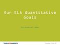 1 Our ELA Quantitative Goals ELA Kick-Off 2014 Tuesday, July 22.