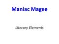 Maniac Magee Literary Elements.