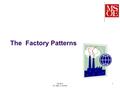 The Factory Patterns SE-2811 Dr. Mark L. Hornick 1.