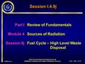 4/2003 Rev 2 I.4.9j – slide 1 of 18 Session I.4.9j Part I Review of Fundamentals Module 4Sources of Radiation Session 9jFuel Cycle – High Level Waste Disposal.