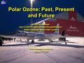 1 Polar Ozone: Past, Present and Future Dr. Paul A. Newman  NASA’s Goddard Space Flight Center Polar Gateways.