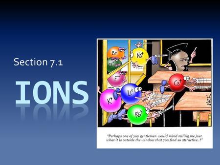 Section 7.1. Understanding the Key Valence electrons hold the key to ion formation. Gilbert Lewis formulated the Octet Rule: elements are more stable.