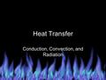 Heat Transfer Conduction, Convection, and Radiation.