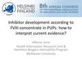 Inhibitor development according to FVIII concentrate in PUPs: how to interpret current evidence? Alfonso Iorio Health Information Research Unit & Hamilton-Niagara.