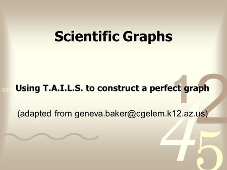 Using T.A.I.L.S. to construct a perfect graph