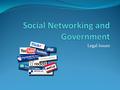 Legal Issues. Overview Standard Contract Terms of Social Networking Sites Government Content on a Third-Party Site Competitive Procurement Issues First.