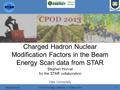 Charged Hadron Nuclear Modification Factors in the Beam Energy Scan data from STAR Stephen Horvat for the STAR collaboration Yale University Stephen HorvatCPOD.