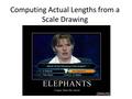 Computing Actual Lengths from a Scale Drawing. Scale Where have you seen this term used? Scale is the ratio of size between the actual object and a model.