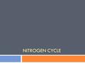 NITROGEN CYCLE. Nitrogen Cycle  All organisms use nitrogen in DNA and Proteins  Most abundant form element in atmosphere  Forms of Nitrogen:  NH 4.