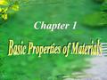 Chapter 1  Properties related to water Properties related to water  Durability of materials Durability of materials §1.3 Other Properties of Materials.