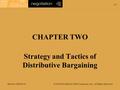 2-1 McGraw-Hill/Irwin ©2006 The McGraw-Hill Companies, Inc., All Rights Reserved CHAPTER TWO Strategy and Tactics of Distributive Bargaining.